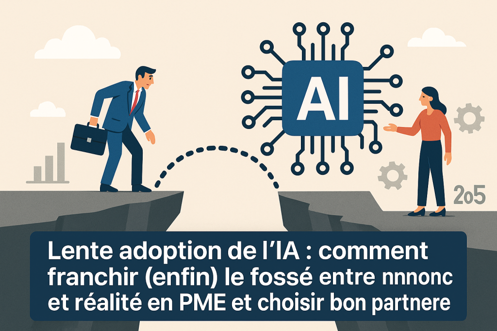 Lente adoption de l'IA : comment franchir (enfin) le fossé entre annonces et réalité en PME et choisir le bon partenaire IA en 2025