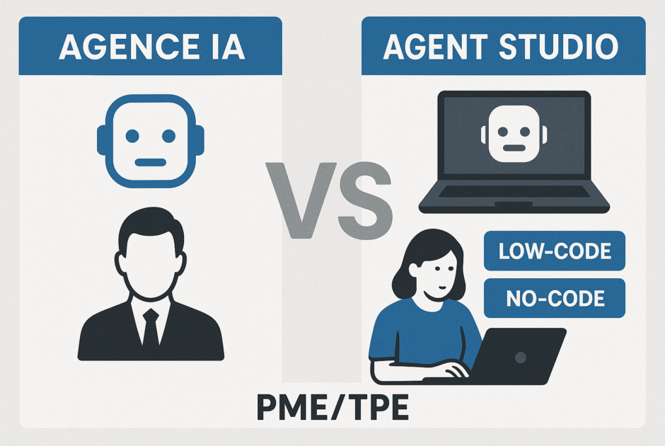 Agences IA vs Agent Studios : Faut-il encore externaliser son IA dans l'ère du low-code/no-code pour PME/TPE ? (Décryptage 2026)